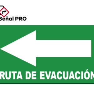 Señal de ruta de evacuación izquierda 001 — 40 × 20 cm
