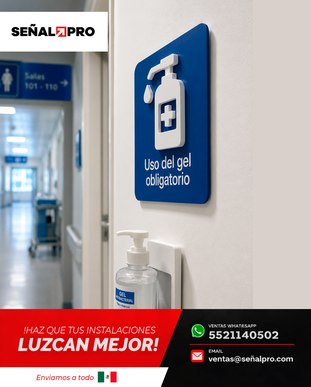 Modelo PVC 3D de SeñalPro: PVC + pictograma en relieve + vinil