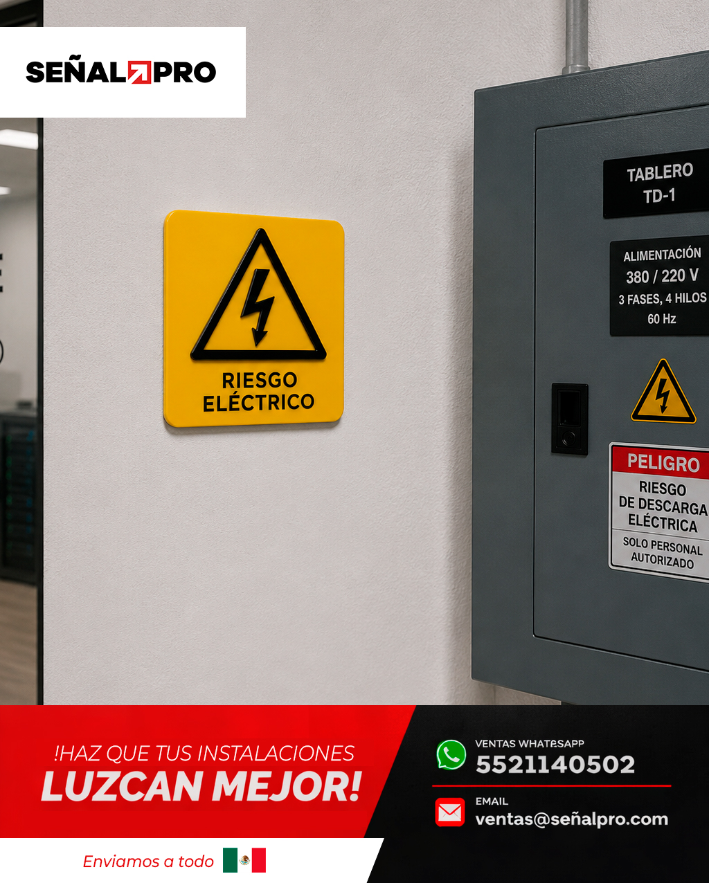 Modelo ACRIL 3D de SeñalPro: Acrílico + relieve en acrílico + vinil